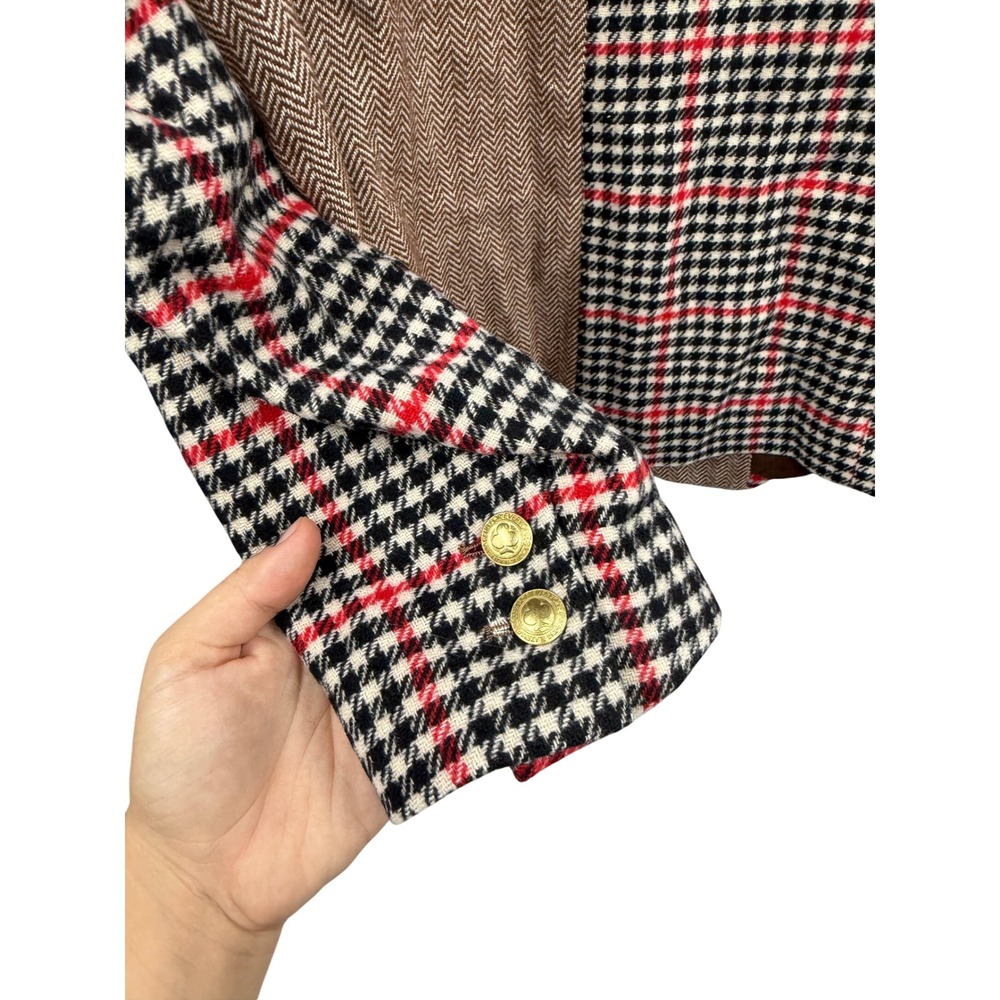 Rowing Blazers x Target Mens Patchwork Suit XL Herringbone Plaid Brown Red 2pc - Picture 8 of 15